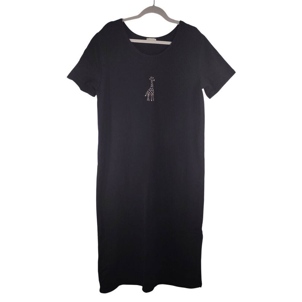 CITE Maxi Cotton Dress with Giraffe, Size Large